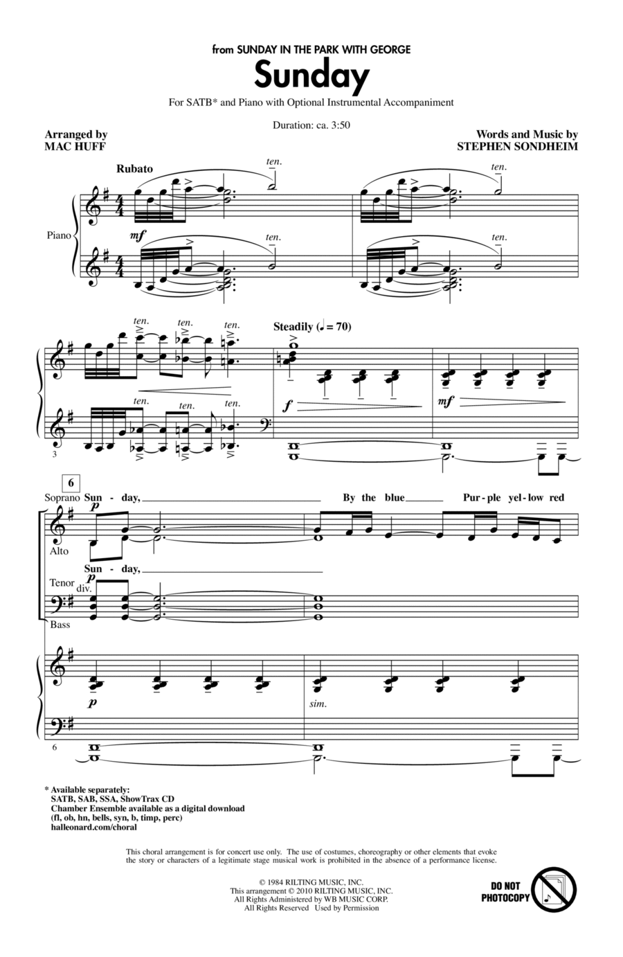 Sunday 4-Part scores gallery preview page 1