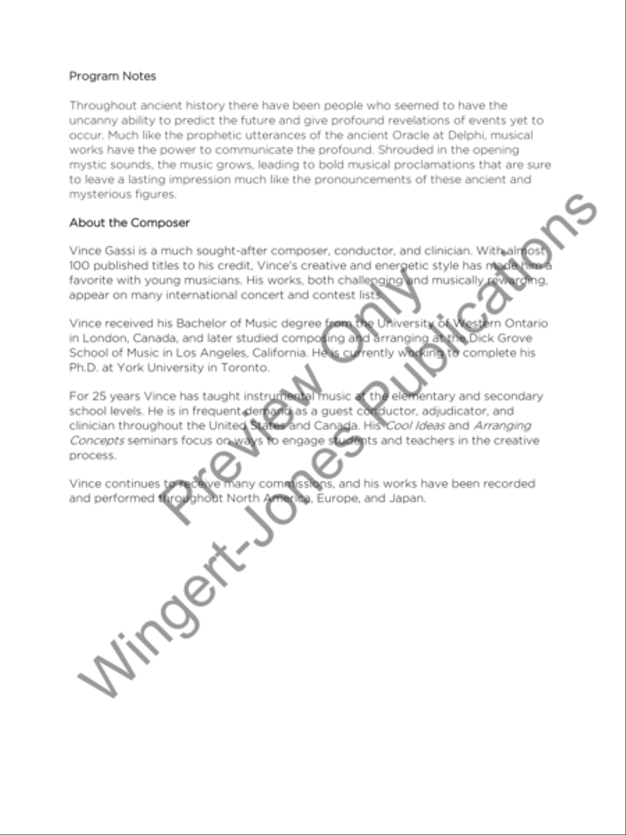 Oracle (Score) Concert Band scores gallery preview page 3