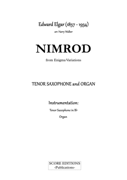 Elgar – Nimrod (for Tenor Saxophone and Organ) image number null