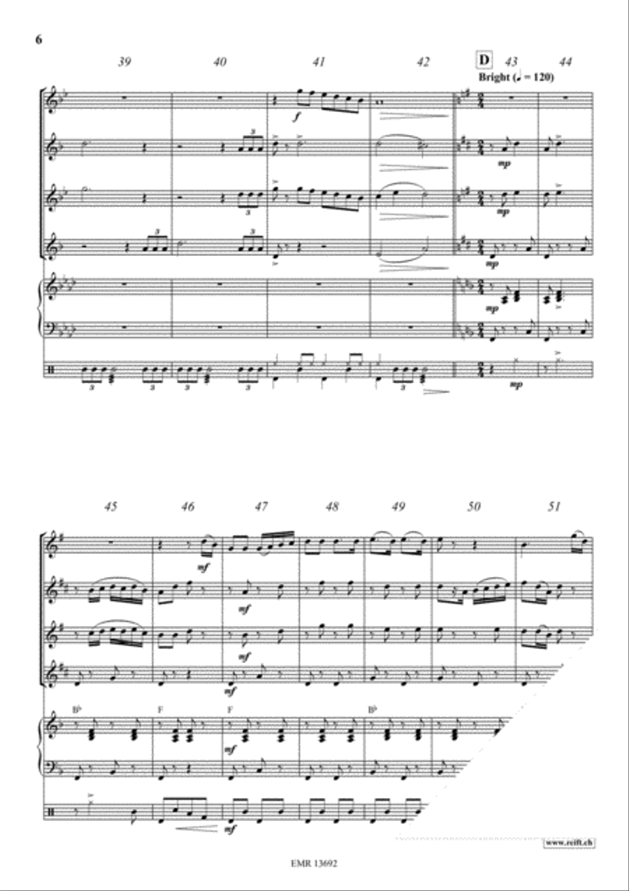 Yankee Doodle Yankee Doodle Saxophone Quartet scores gallery preview page 6