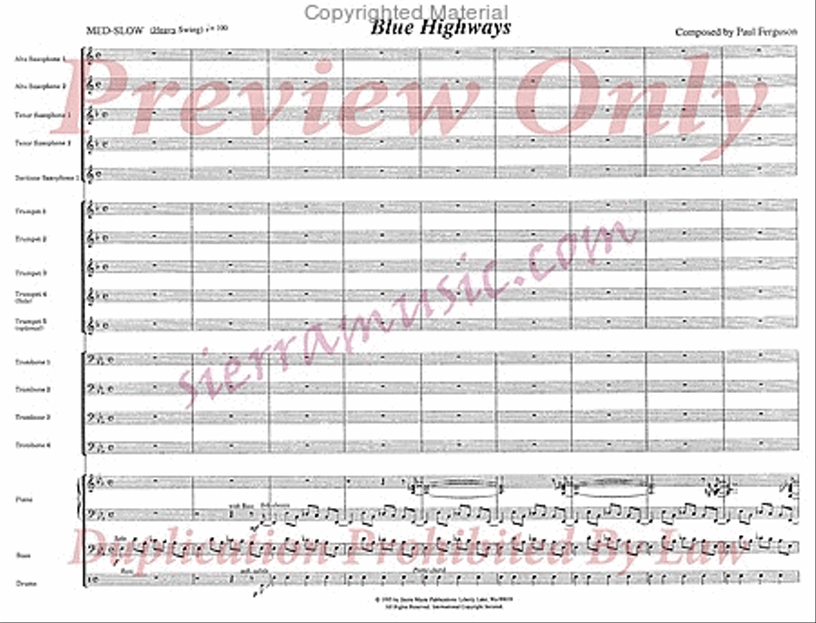 Blue Highways Blue Highways Jazz Ensemble scores gallery preview page 2