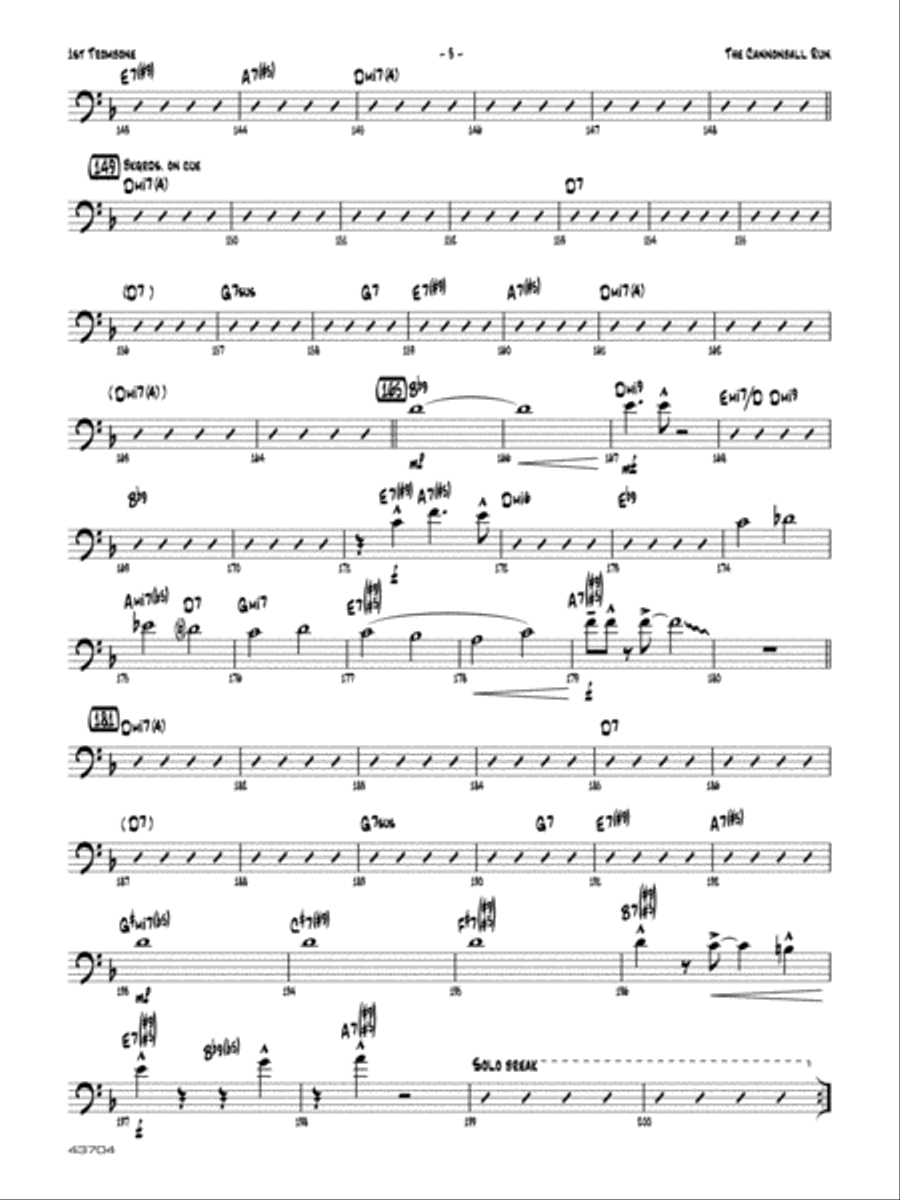 The Cannonball Run: 1st Trombone Jazz Ensemble scores gallery preview page 3