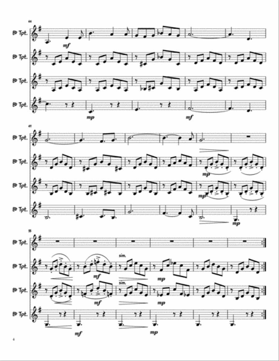 Ave Maria - Trumpet Quartet Brass Ensemble scores gallery preview page 4
