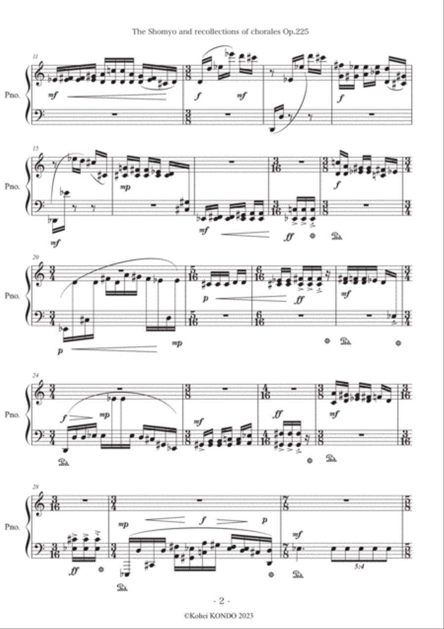 The shomyo and recollections of chorales Op.225 Piano Solo scores gallery preview page 3
