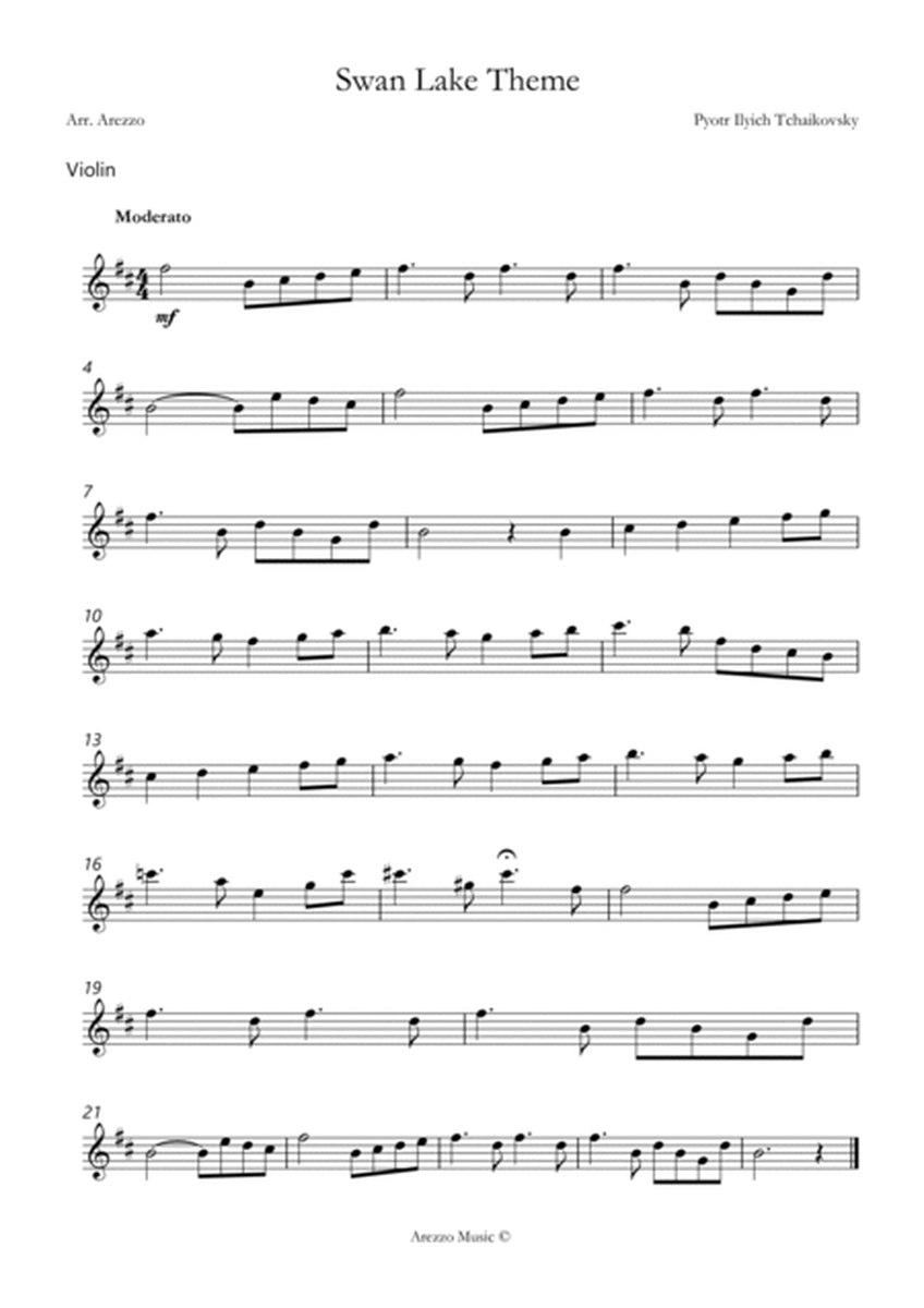 the swan lake theme sheet music for beginners violin and bassoon image number null