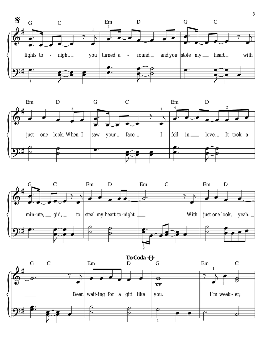 Stole My Heart Easy Piano scores gallery preview page 3