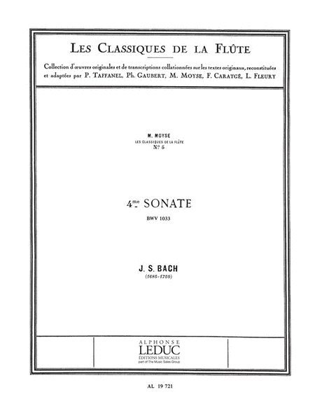 Sonata No. 4, BWV1033 in C Major - Classiques No. 5