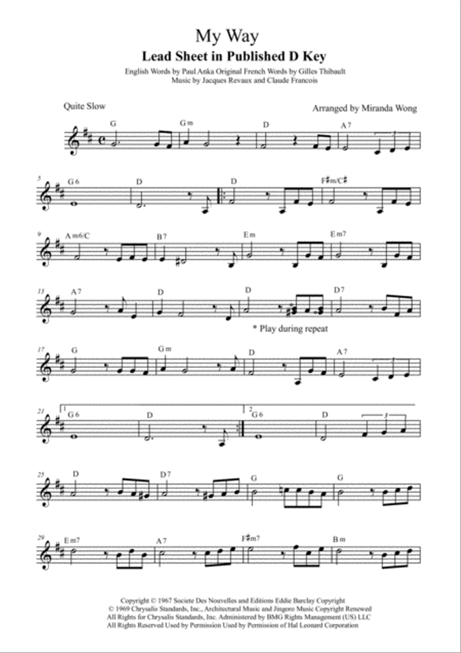My Way Voice scores gallery preview page 1