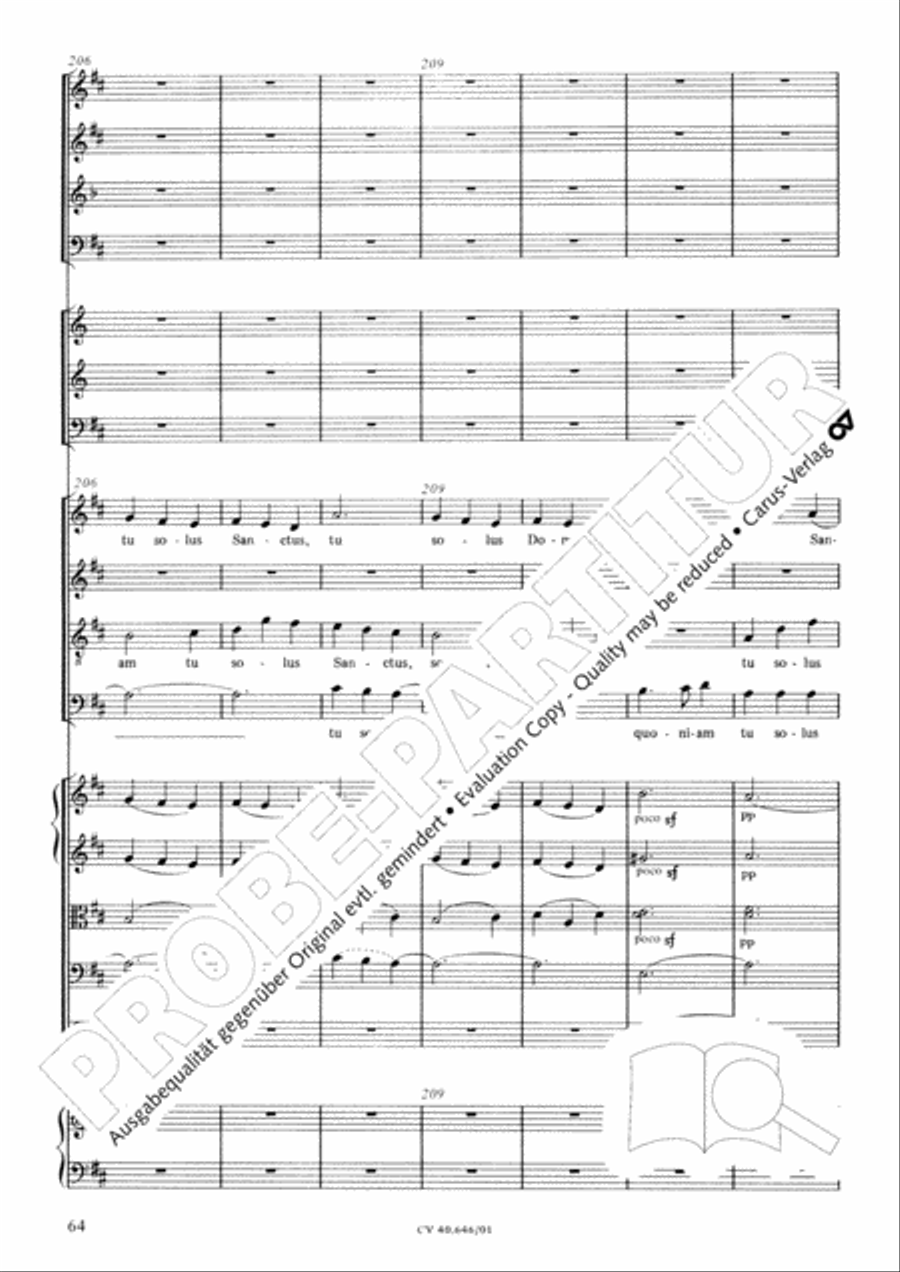 Mass in A Major (2 versions) STB scores gallery preview page 75