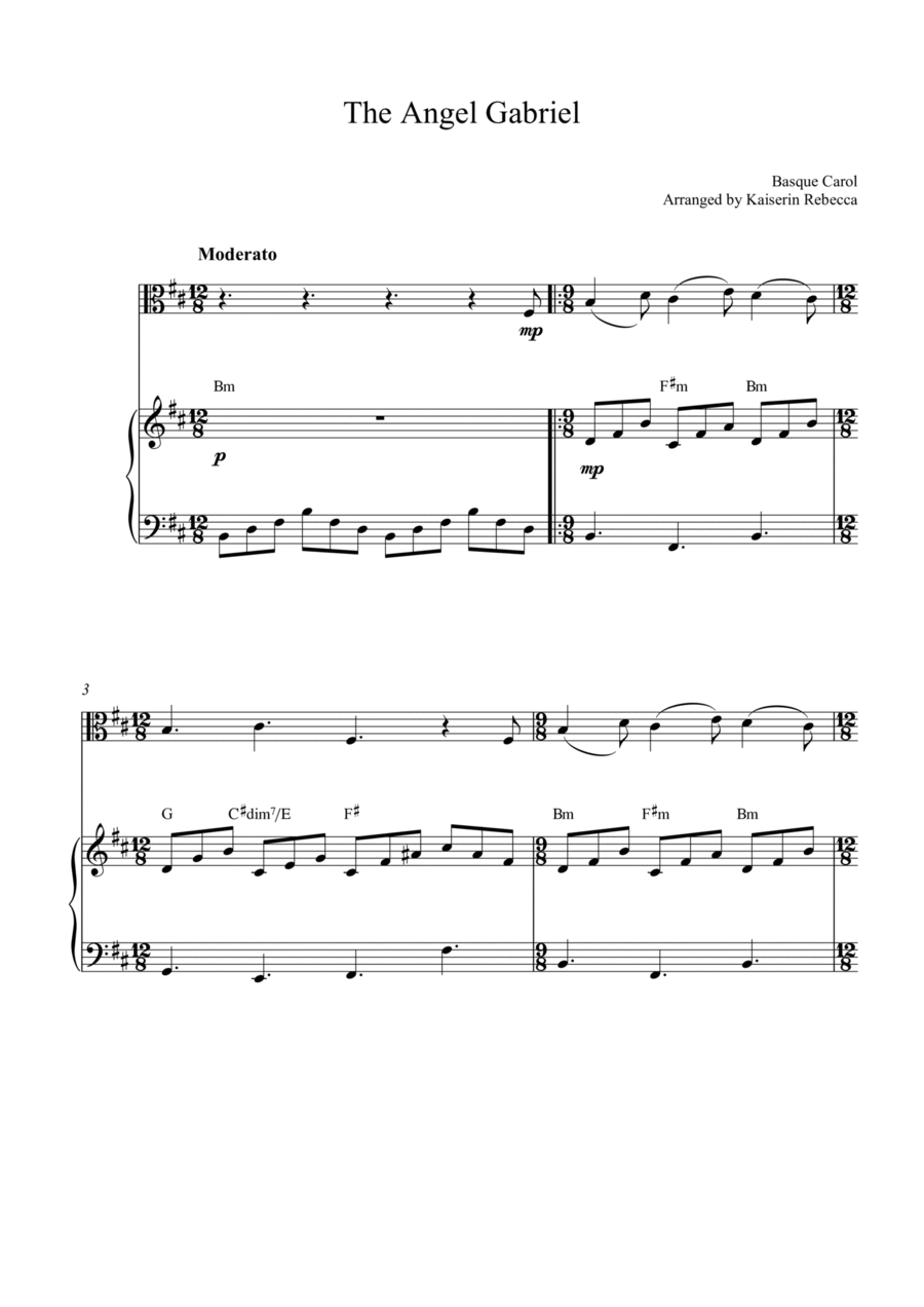 The Angel Gabriel The Angel Gabriel Viola scores gallery preview page 1