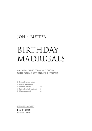Book cover for Birthday Madrigals