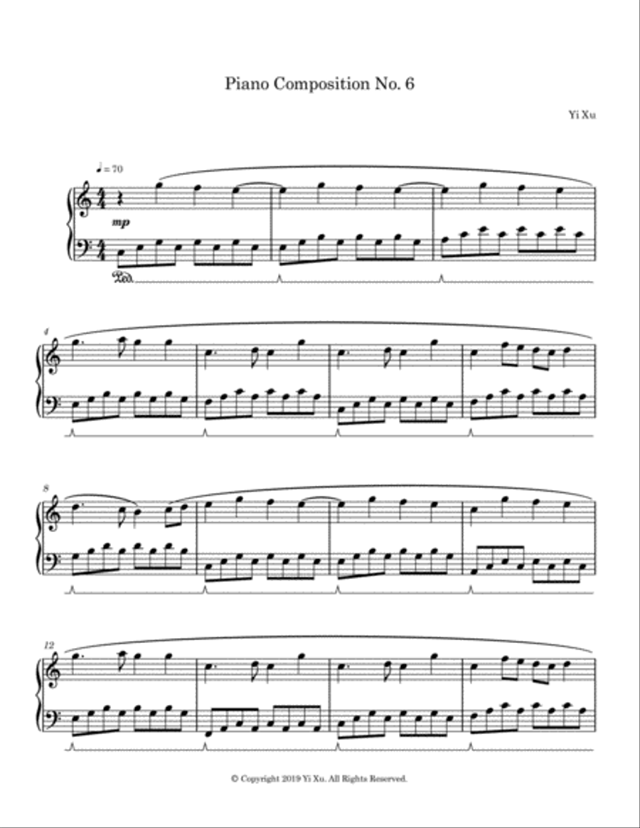 Piano Composition No. 6 Piano Solo scores gallery preview page 2