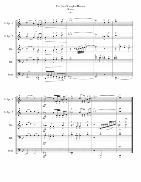 The Star-Spangled Banner Stylized and Traditional Versions for Brass Quintet image number null