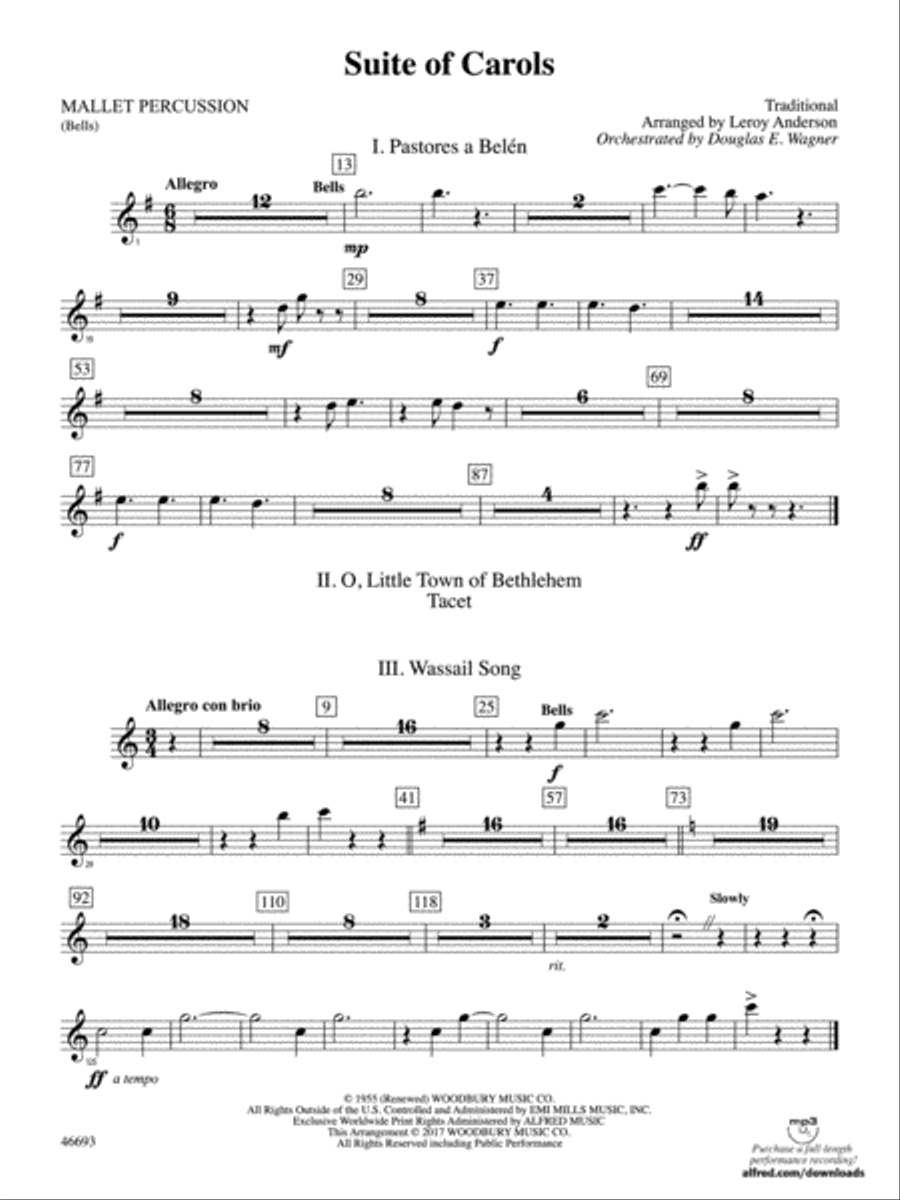 Suite of Carols: Mallets Full Orchestra scores gallery preview page 1