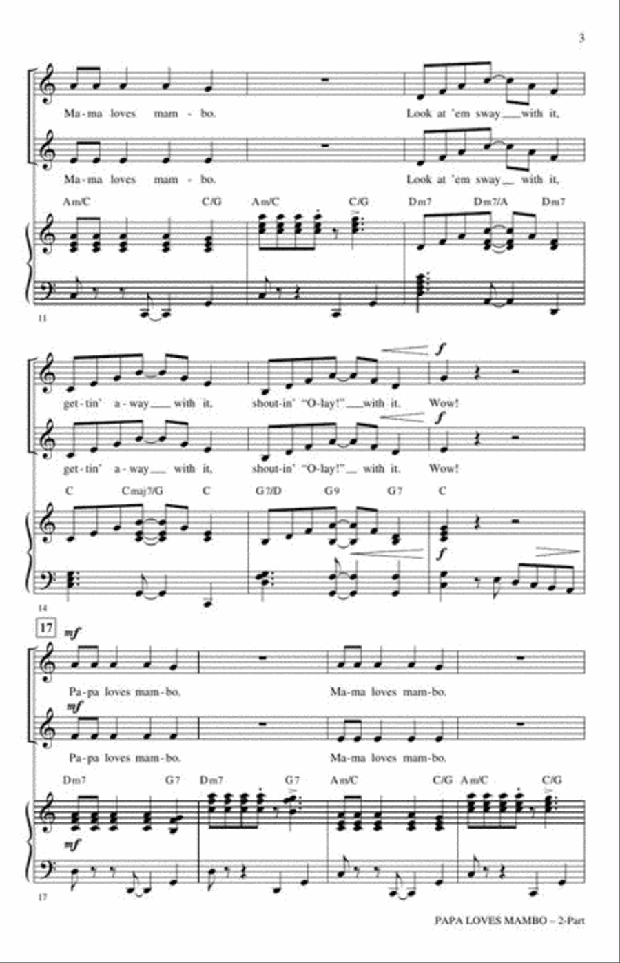 Papa Loves Mambo 2-Part scores gallery preview page 4