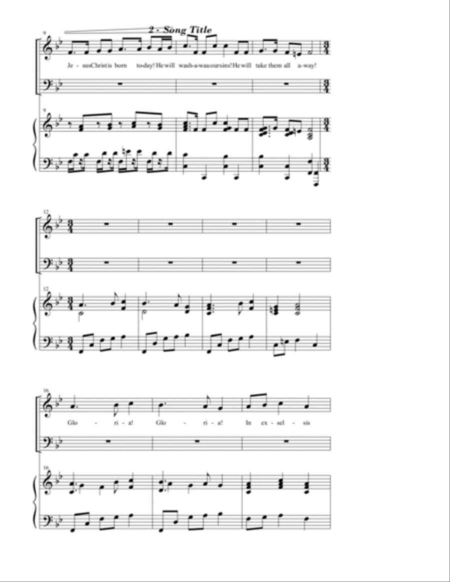 Gloria, Gloria 2-Part scores gallery preview page 2