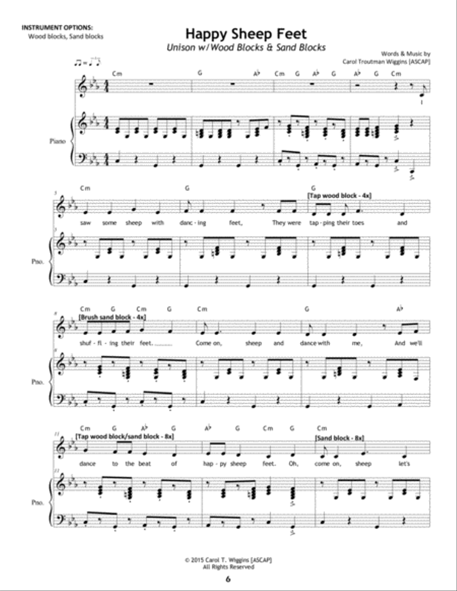 Down On the Farm (12 Down-Home, Country Songs for Elementary Students) Unison Unison Choir scores gallery preview page 6