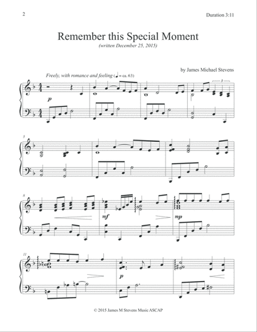 Remember this Special Moment (Romantic Piano) Remember this Special Moment (Romantic Piano) Piano Solo scores gallery preview page 2