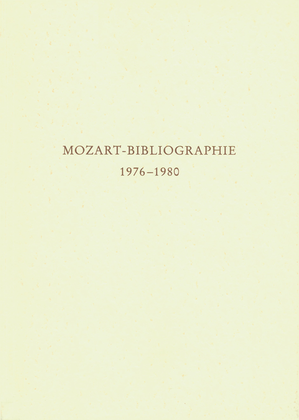 Mozart-Bibliographie. 1976-1980