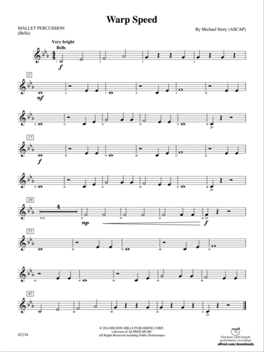 Warp Speed: Mallets Concert Band scores gallery preview page 1