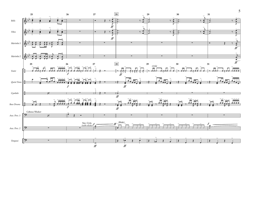 Pompeii - Percussion Score Marching Band scores gallery preview page 5