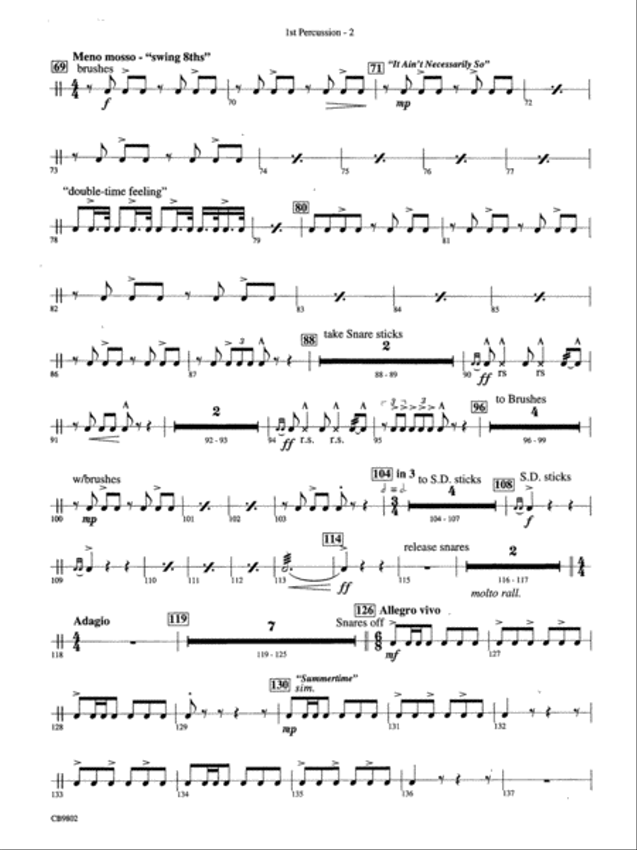 Porgy and Bess® (Medley): 1st Percussion Concert Band scores gallery preview page 2