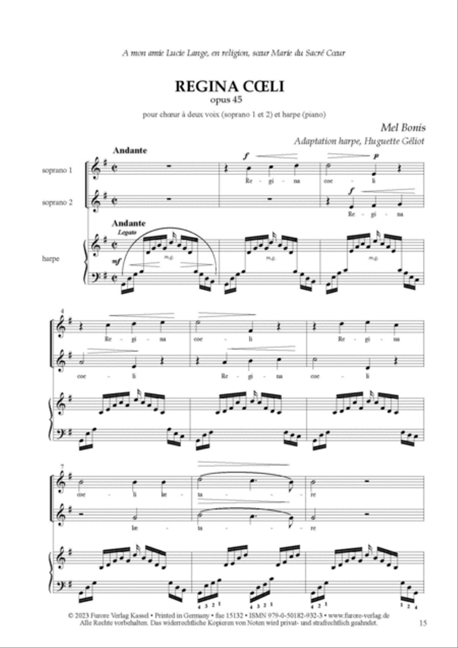 Œvres vocales religieuses en 5 volumes: Vol. 2: Motets for 2- or 3-part choir 3-Part scores gallery preview page 2