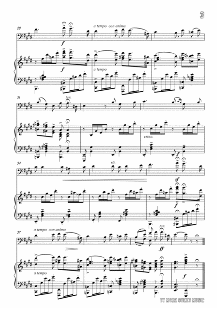 Leoncavallo-Mattinata, for Cello and Piano Piano scores gallery preview page 5