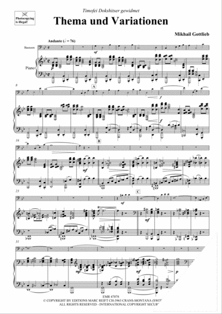 Thema und Variationen Bassoon Solo scores gallery preview page 3