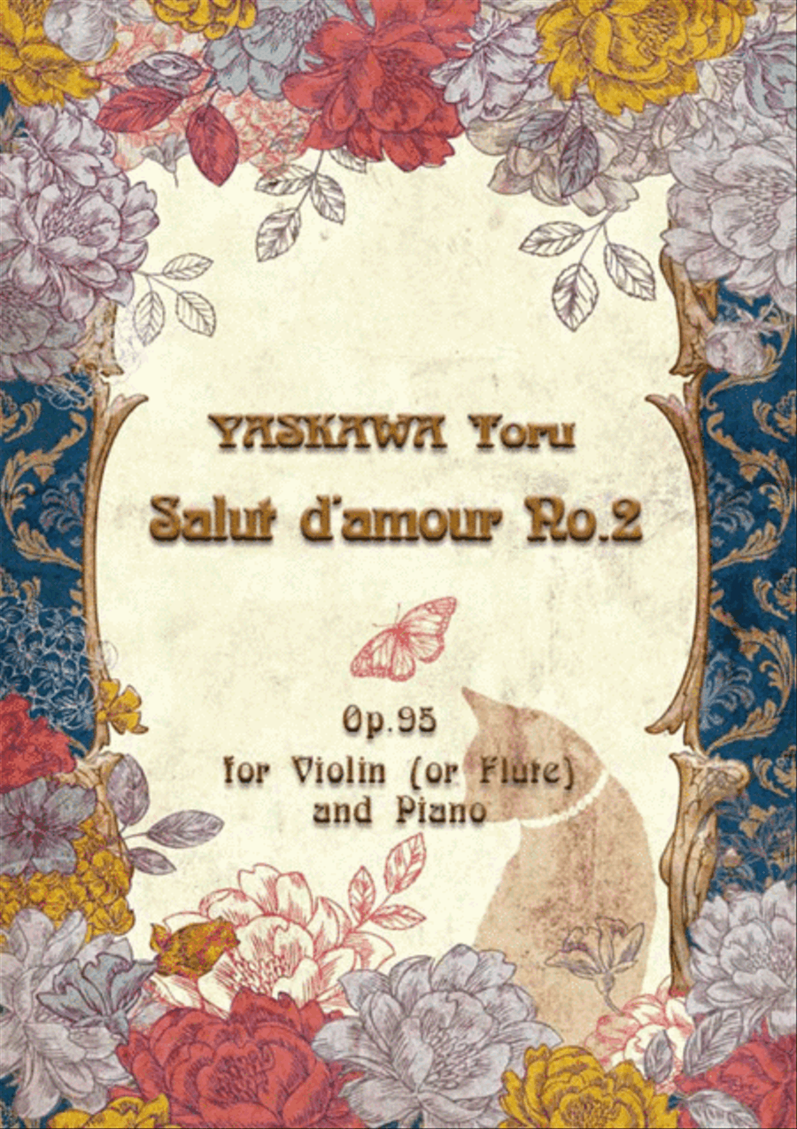 Salut d'amour No.2 for violin (or flute) and piano for 4 hands, Op.96 Flute scores gallery preview page 1