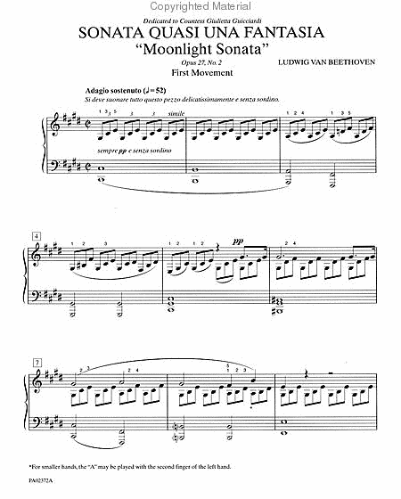 Moonlight Sonata, Op. 27, No. 2 (First Movement)