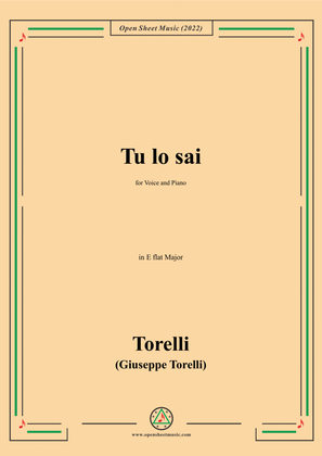 Giuseppe Torelli-Tu lo sai,in E flat Major,for Voice and Piano