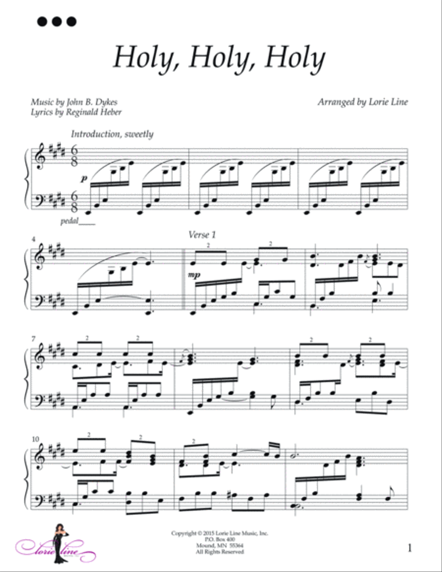 Holy, Holy, Holy Piano Solo scores gallery preview page 2