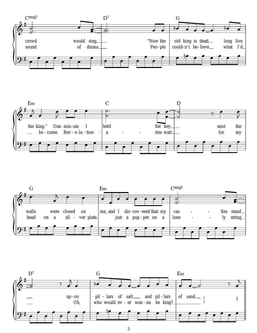 Viva La Vida Viva La Vida Voice scores gallery preview page 3