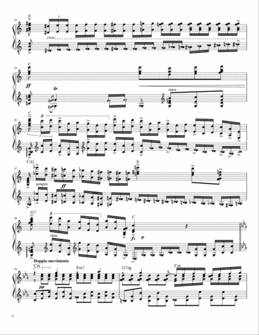 Chopin - Nocturne in C Minor (Op. 48, No. 1) - Arr. for G-clef piano/harp (GCP/GCH) including lead s Harp scores gallery preview page 4