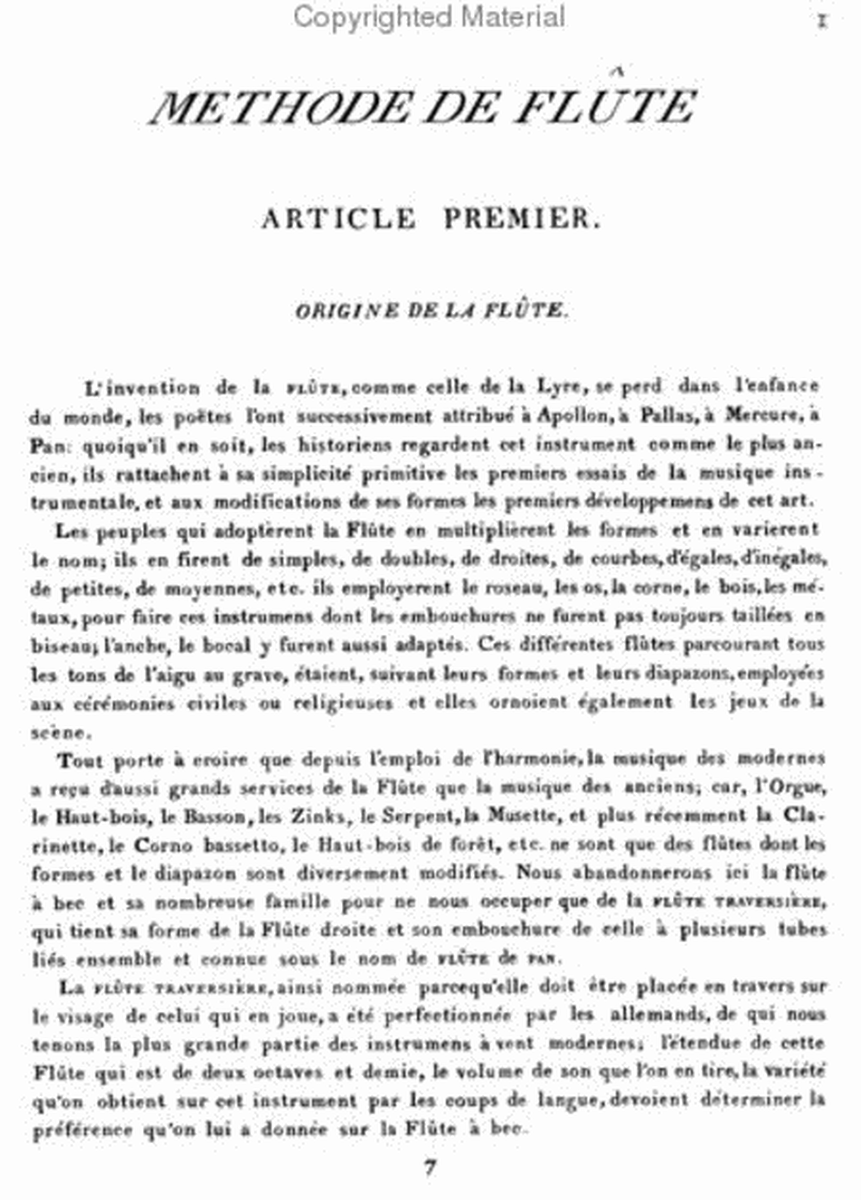 Methods & Treatises Flute - Volume I - France 1800-1860