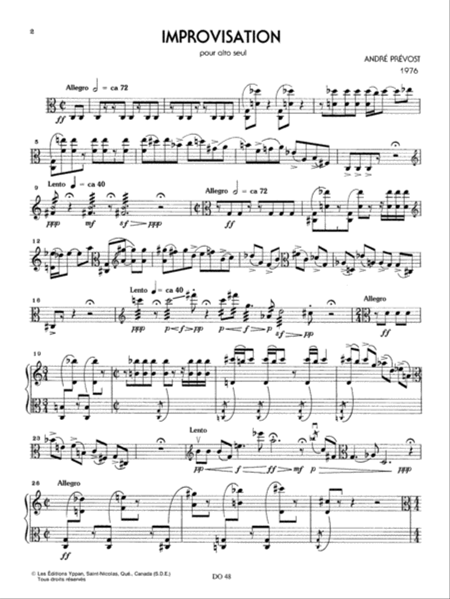 Improvisation Viola Solo scores gallery preview page 2