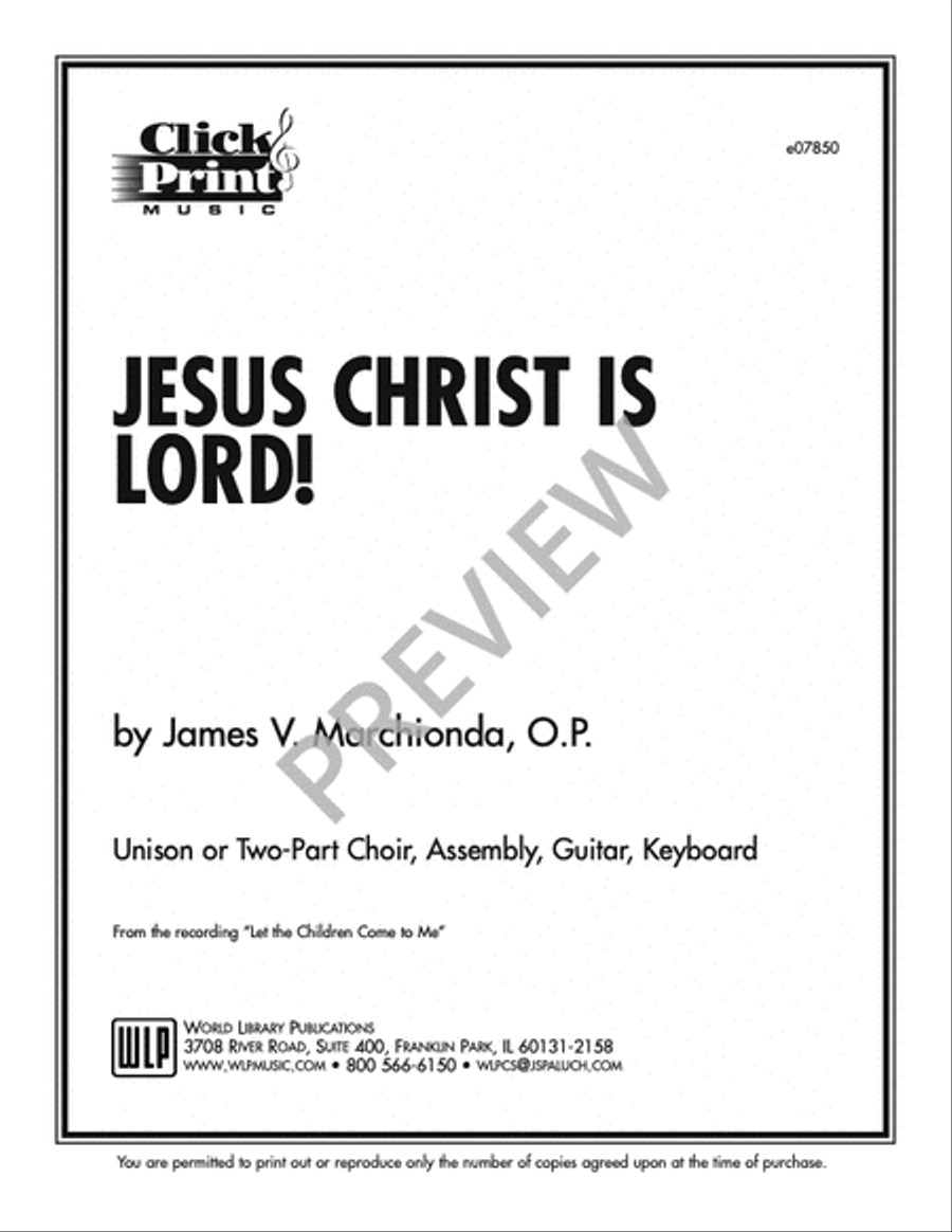 Jesus Christ is Lord! Unison Choir scores gallery preview page 2