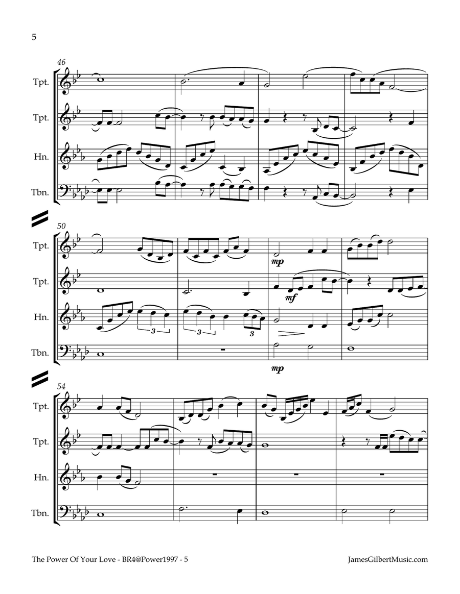 The Power Of Your Love The Power Of Your Love Brass Ensemble scores gallery preview page 6