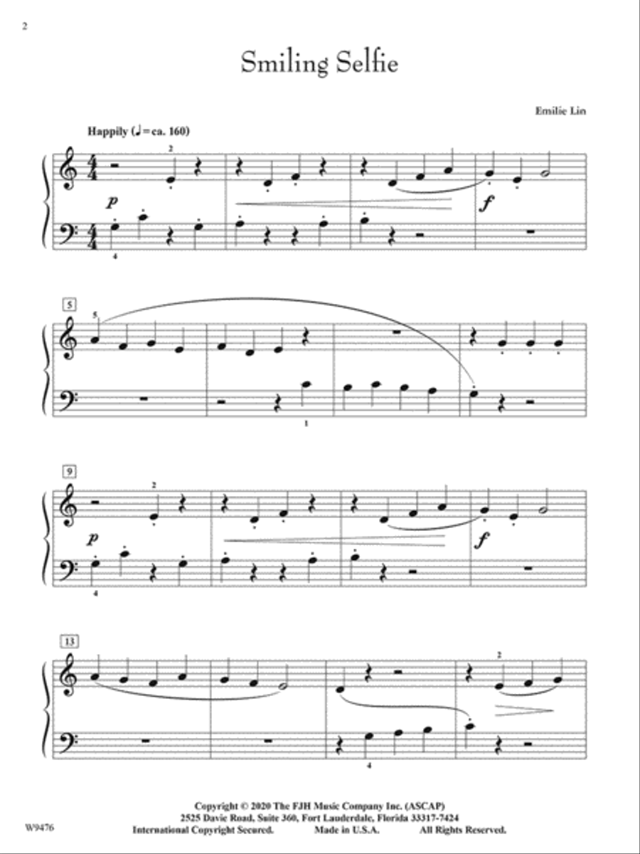 Smiling Selfie Easy Piano scores gallery preview page 2
