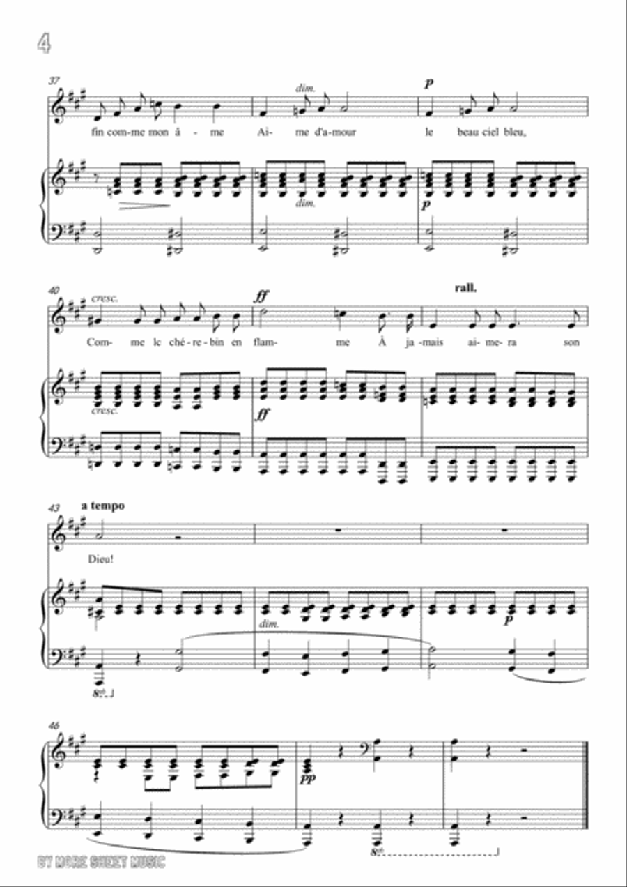 Godard-L'amour in A Major,for Voice and Piano Voice Solo scores gallery preview page 6