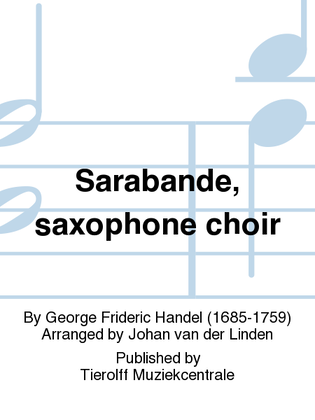 Book cover for Sarabande, Saxophone ensemble