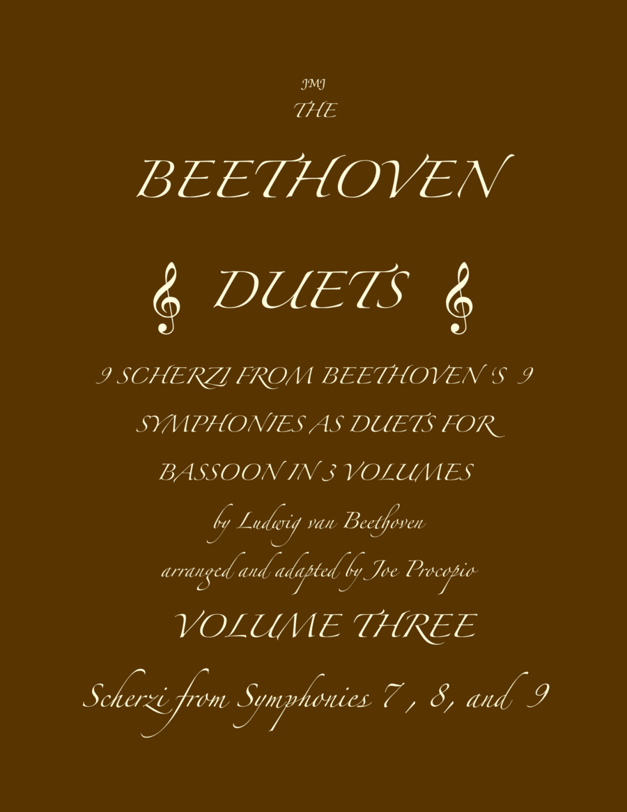 The Beethoven Duets For Bassoon Volume 3 Scherzi 7, 8 and 9 image number null