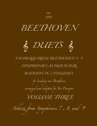 The Beethoven Duets For Bassoon Volume 3 Scherzi 7, 8 and 9