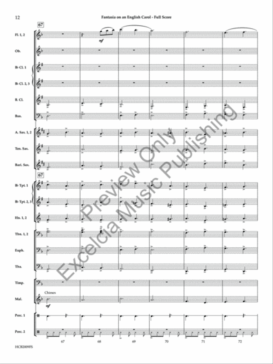 Fantasia on an English Carol (Score) Concert Band scores gallery preview page 13