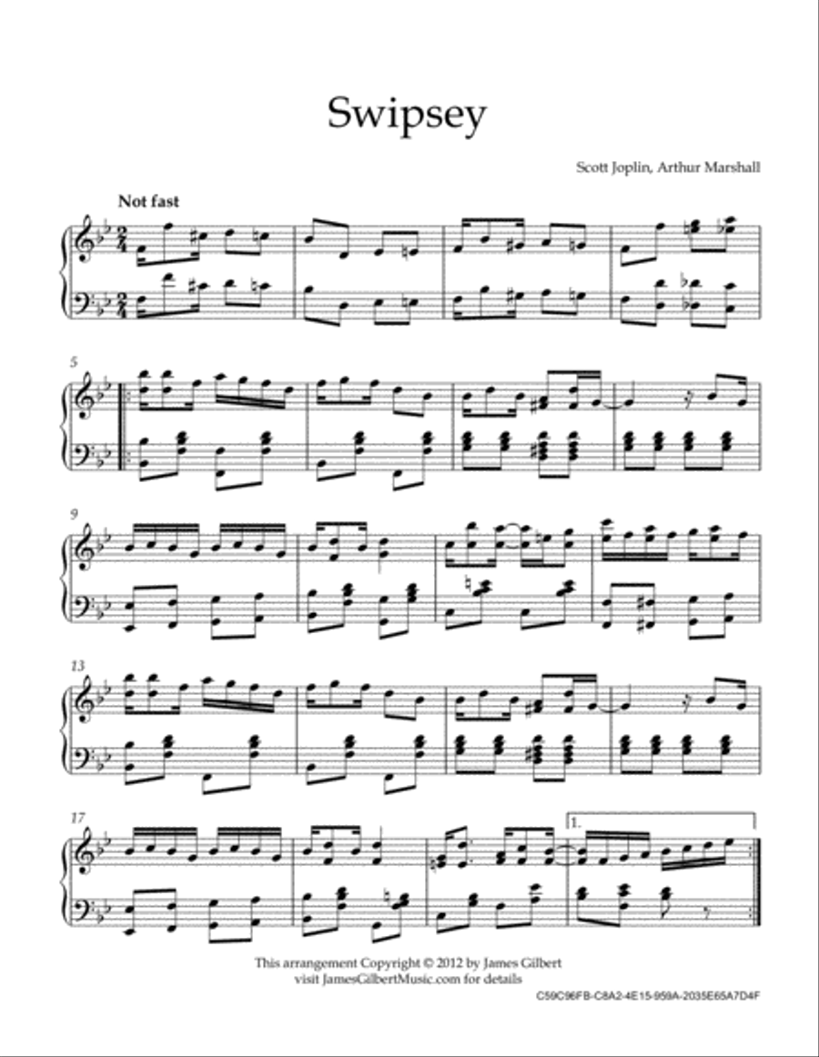 Swipsey Piano Solo scores gallery preview page 2