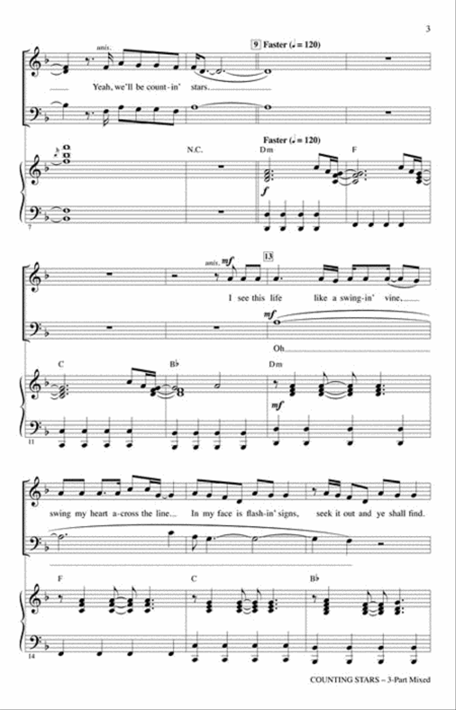 Counting Stars Counting Stars 3-Part scores gallery preview page 3