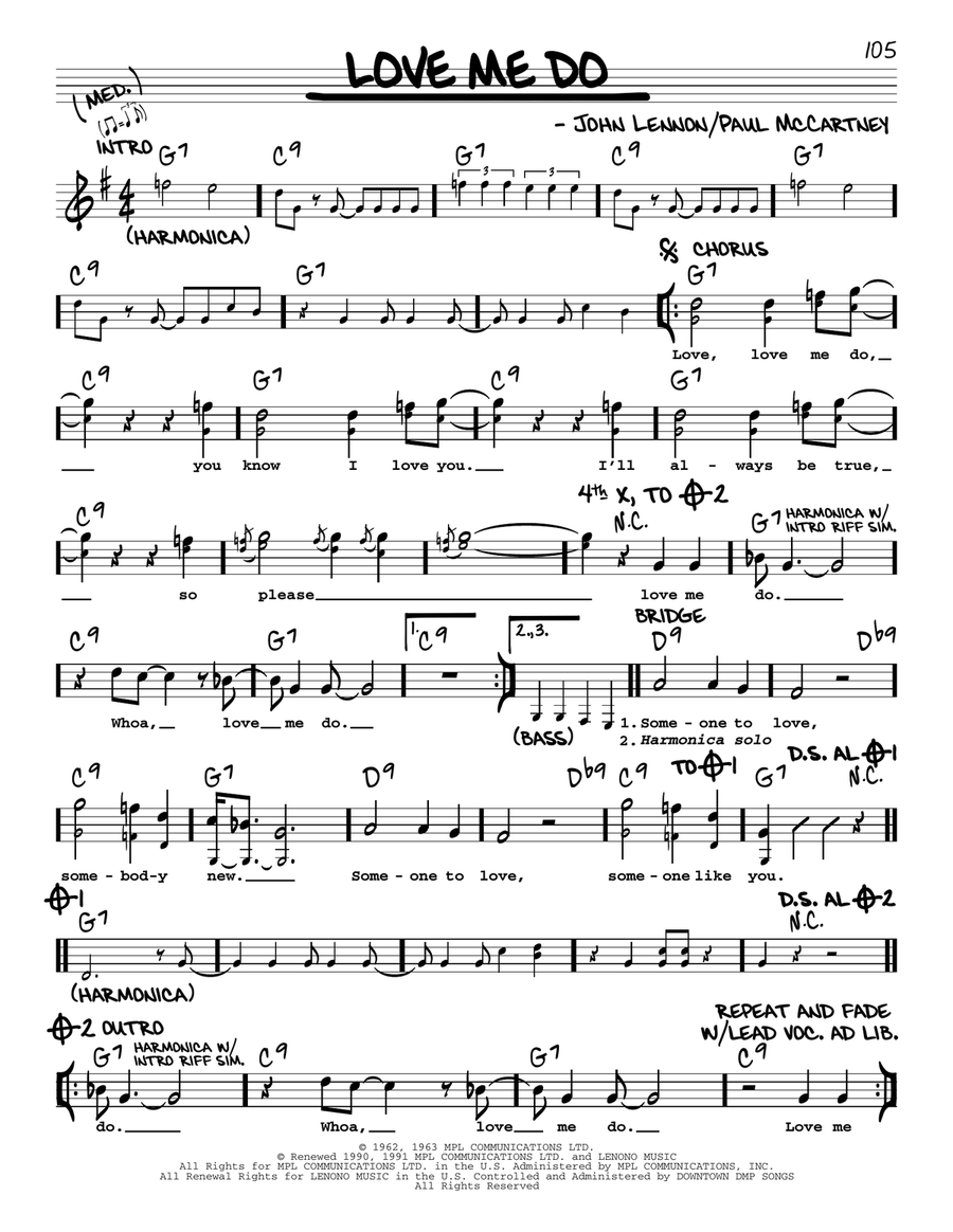 Love Me Do [Jazz version] Voice scores gallery preview page 1