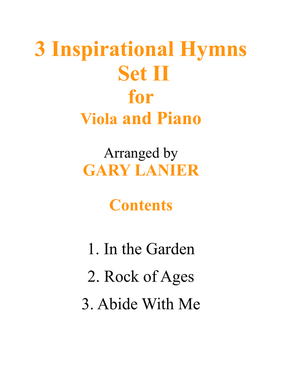 3 INSPIRATIONAL HYMNS, SET II (Duets for Viola & Piano) Piano Accompaniment scores gallery preview page 2
