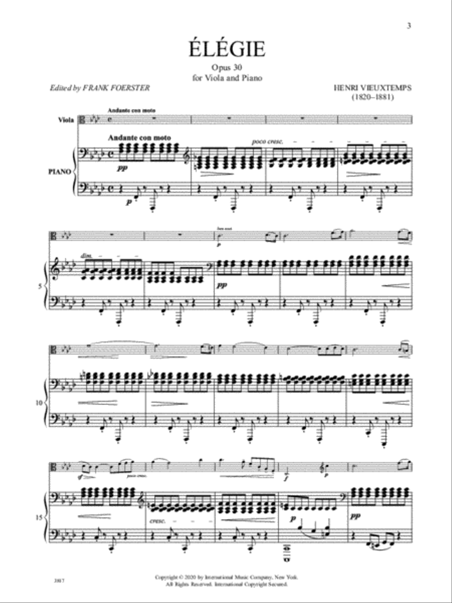 Elegie, Opus 30 Piano Accompaniment scores gallery preview page 2